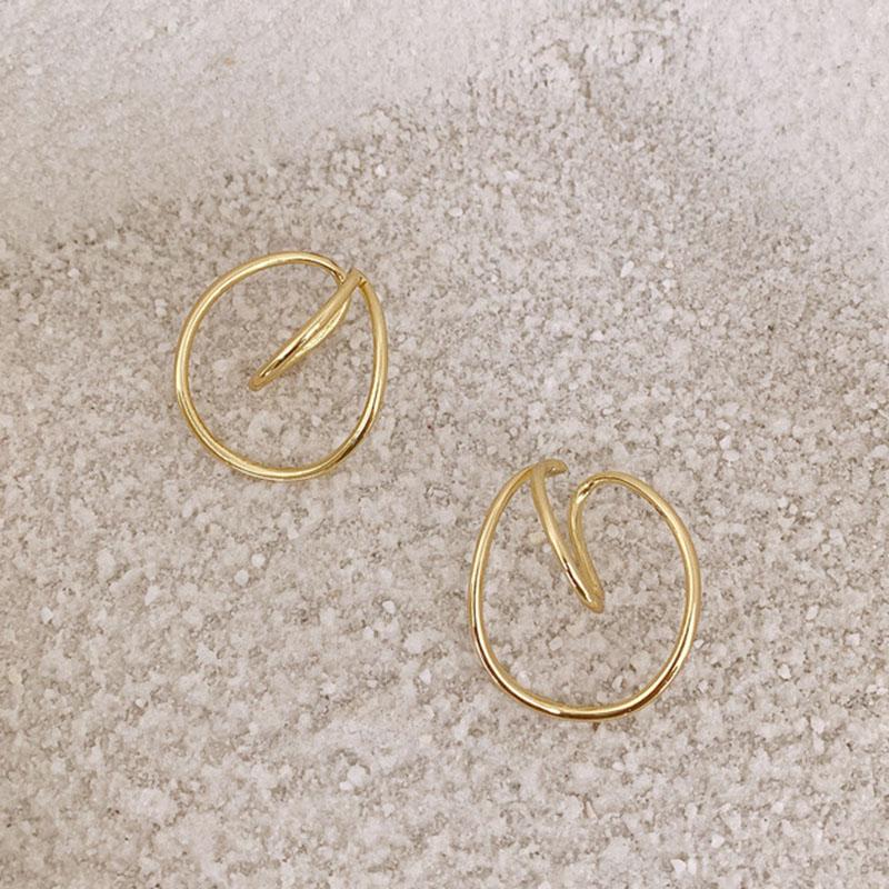 Vintage Geometric Irregular Curve Clip Earrings For Women Ear Cuff Wrap Non Pierced Earings Fashion Jewelry