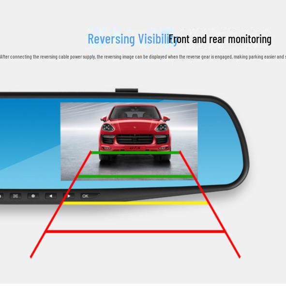 3,5 hüvelykes, kétlencsés tolatókép visszapillantó tükörrögzítő hurokrögzítéssel