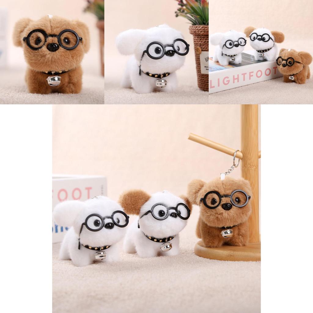 Plush Dog Keychain With Glasses For Girls And Collectors