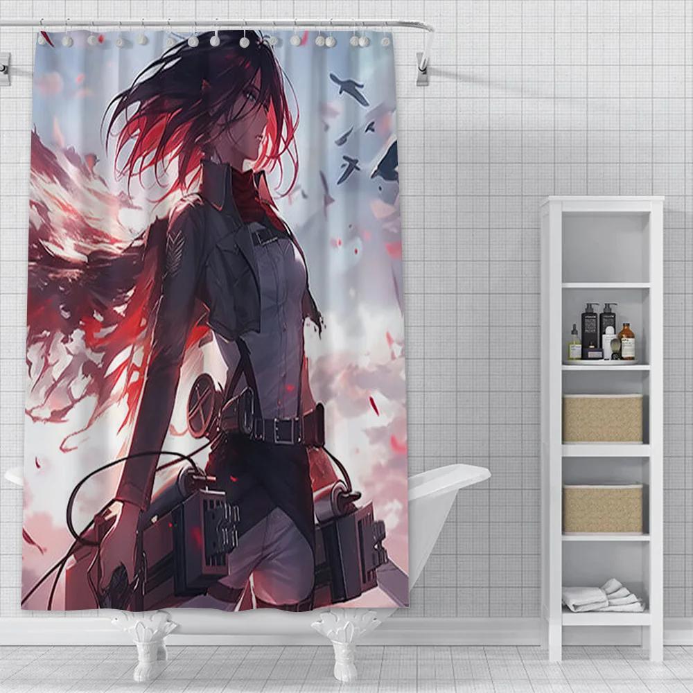 Anime Themed Shower Curtain , Waterproof Fabric with Iconic Characters for Unique Bathroom Decor, Perfect for Fans