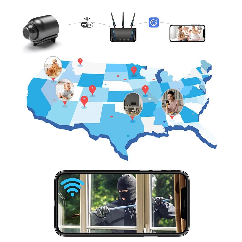 HD Infračervená kamera s nočným videním Domáca bezdrôtová Wifi kamera Mini sledovacia kamera