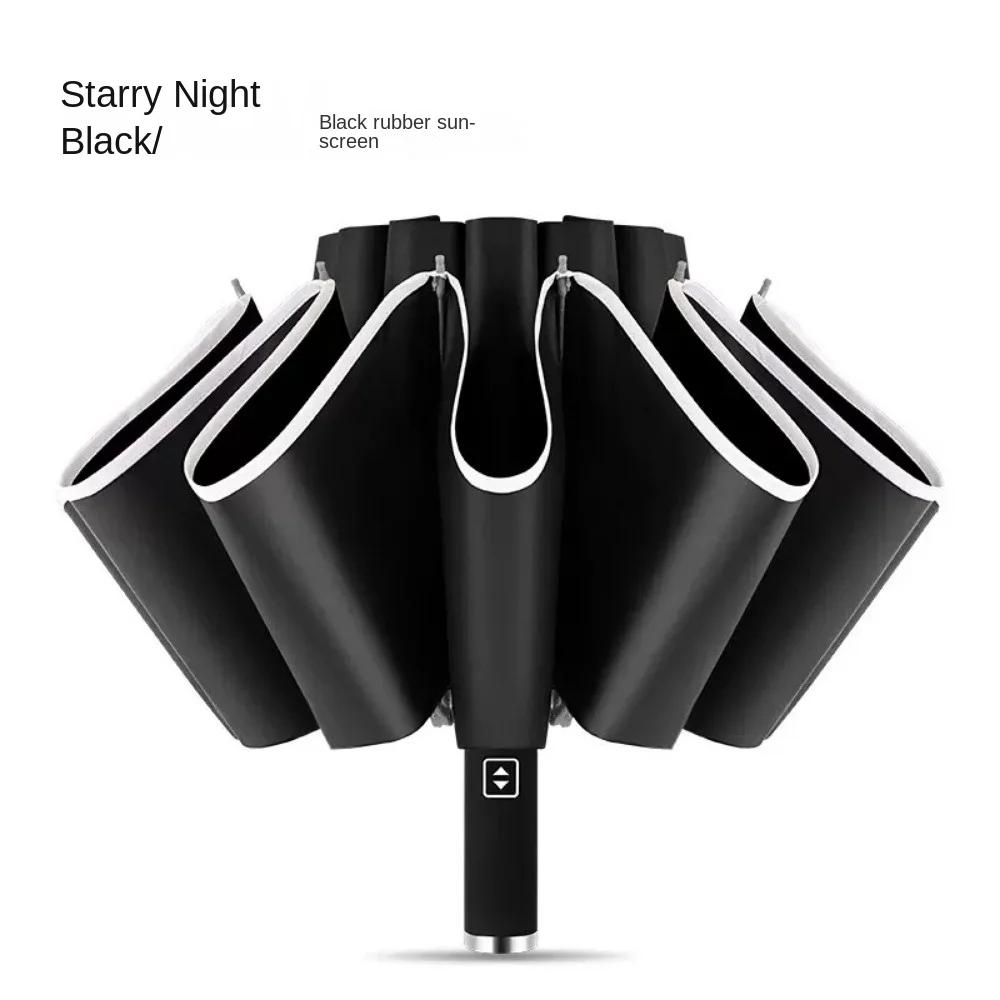 

Автоматический 10-лучевой обратный зонт для дождя и солнца, прочный складной, защита от солнца, защита от ультрафиолета, большой