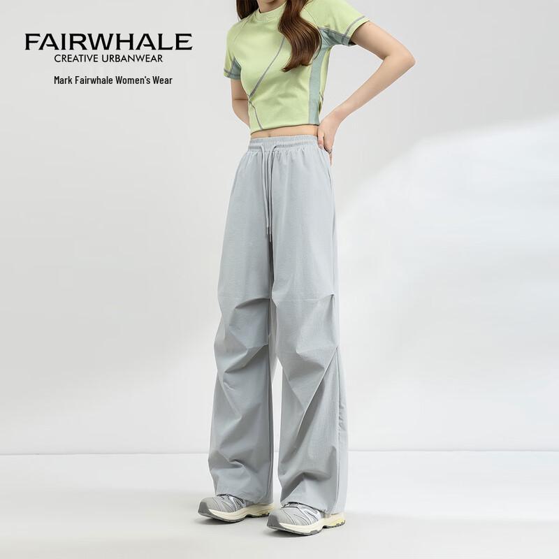 Mark Hua Fei Women s Sporty Drawstring Wide-Leg Pants M