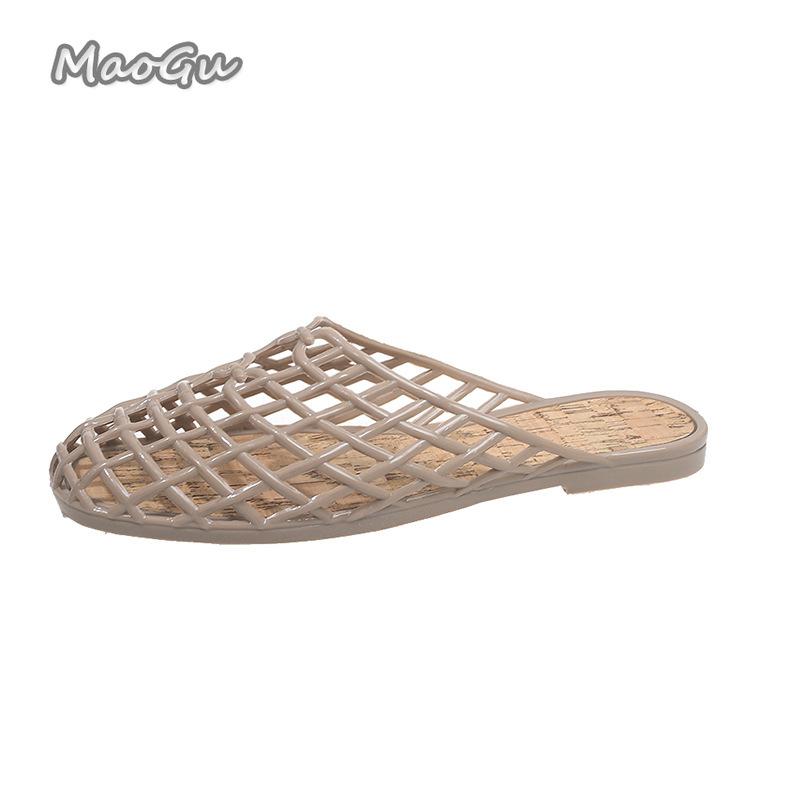 Fashion Women's Shoes 2025 Summer New Mesh Woven Hollowed-out Breathable Ladies Slippers for Women Flat Bottom Sandals Zapatos De Mujer