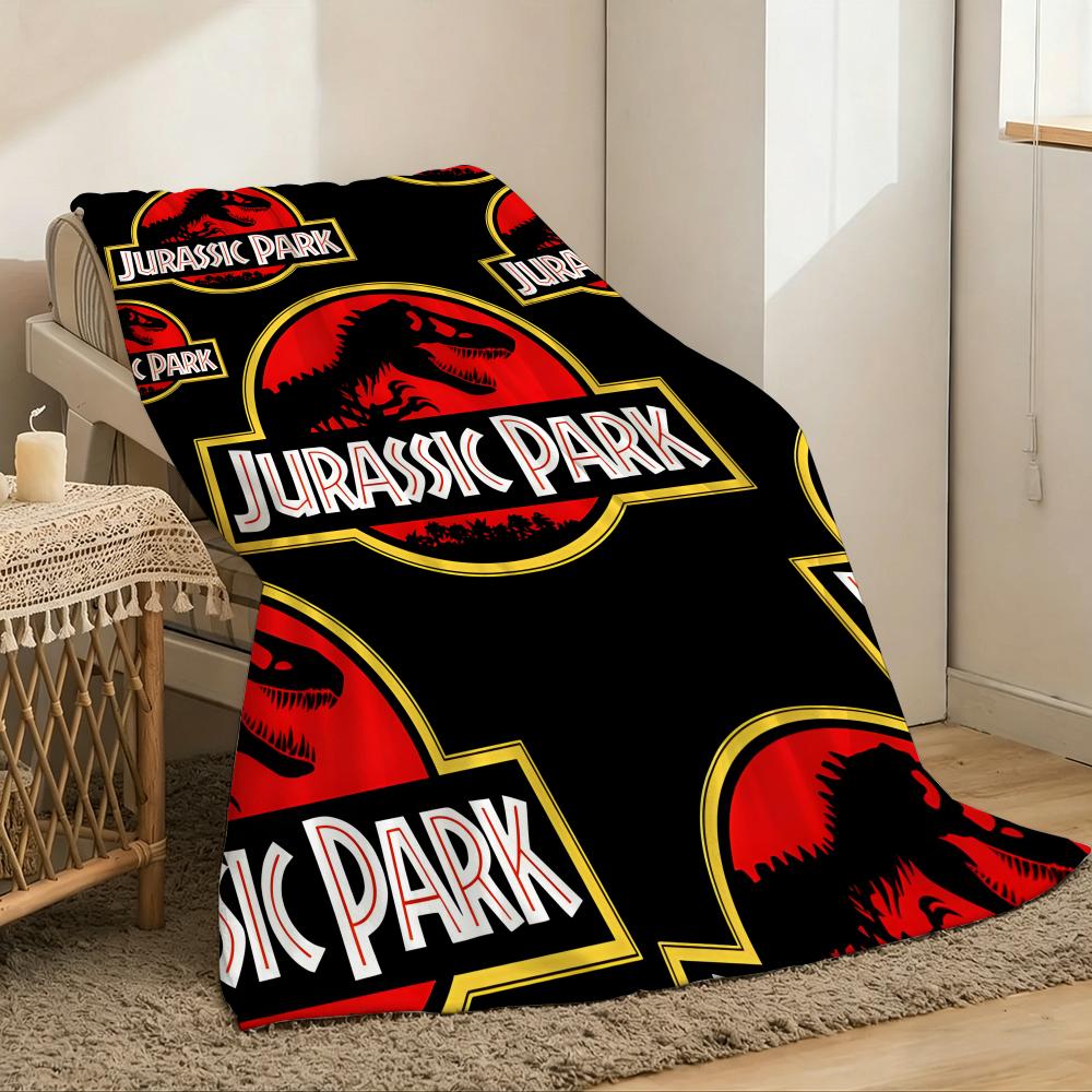 Jurassic Park Throw Lightweight 240g Flannel Blanket Soft Skin-friendly for Summer Cooling