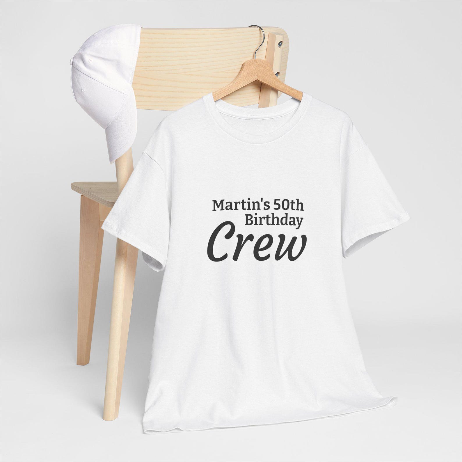 Custom 50th Birthday Crew T-Shirt: Unisex Celebration Tee M