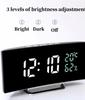 Ceas cu alarmă digital în oglindă Temperatură Data 2 niveluri de reglare a luminozității Amânare Ceas de masă 12/24 h Ceas cu LED în mod noapte