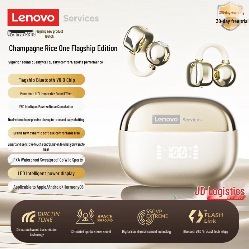 Lenovo RS119 True Wireless Open-Ear Bluetooth Headset