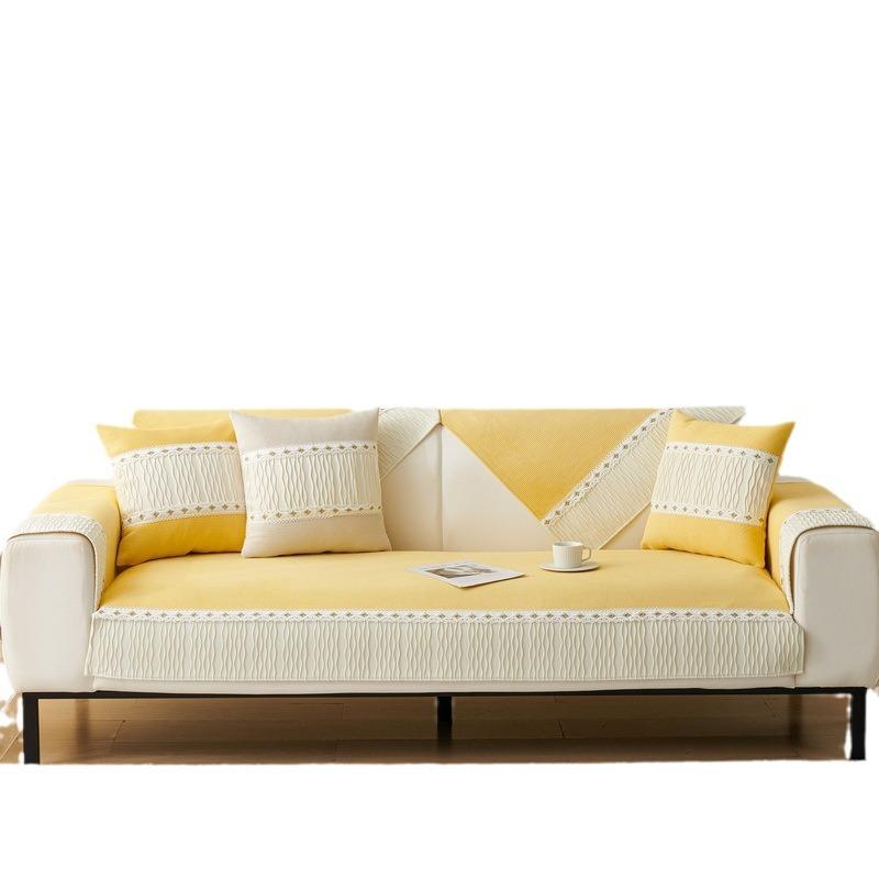 Cream Style Corduroy Sofa Cushion Autumn and Winter Plush Non-Slip Seat Cushions High-Grade Sofa Cover Seat Cushion Cover Cloth