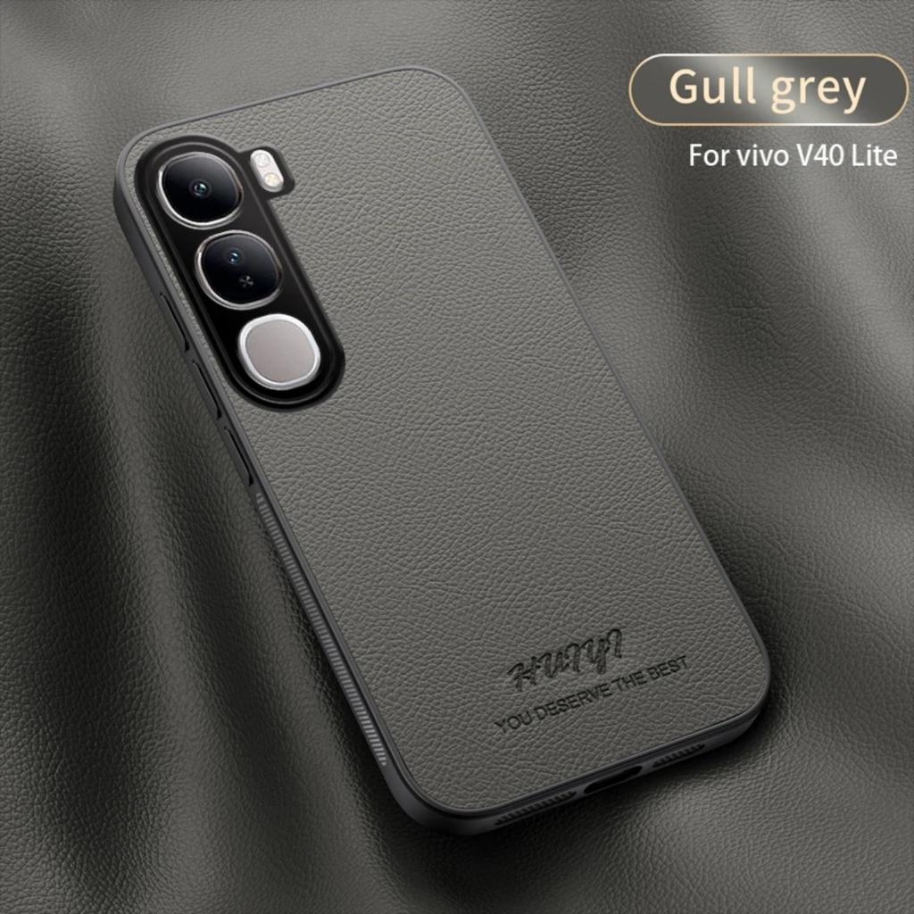 Leather Case for Vivo V40 Lite 4G (IDN) 5G Car Magnetic Holder Wireless Charging Silicone Hard Phone Cover vivoV40Lite 4G (IDN)