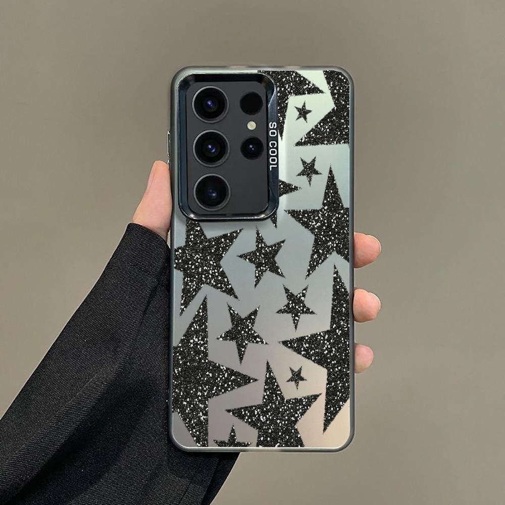 Shiny Star Pattern Phone Case Is Suitable for Samsung S25 24 23 22 21 20 Plus/Ultra/FE Anti-fall and Shockproof Rear Cover