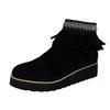 Women's Tassel Thick Soled Boots Fashionable Casual Suede Side Zipper Outer Wear Classic Ankle Boots Boots Women with Flowers