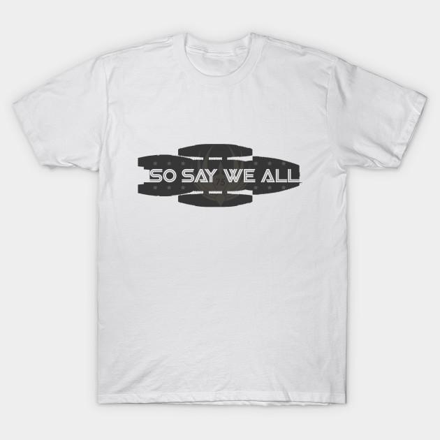 Men Black Print T-shirt So Say We All No-Cut Transfer Paper Print Cotton Tshirt 2XL белый
