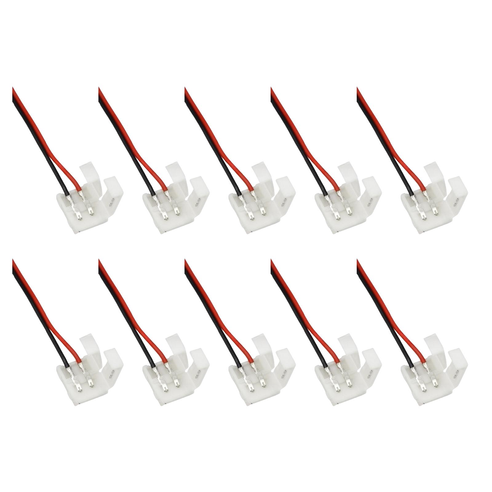 

10 шт. Без пайки Лента 2-контактный Адаптер для светодиодной ленты Провод питания Разъем для светодиодных лент 3528 5050 Разъем Долговечный 10MM