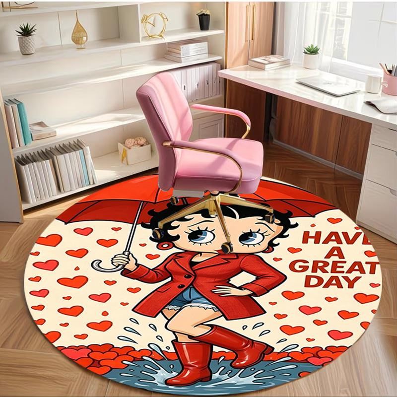 doll Print Round Rug, Washable Floor Carpet, For Entryway Dorm Laundry Room Office Study, Home Decor Birthday Christmas Gift