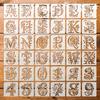 Reusable Letter Templates Sturdy Floral Alphabet Stencils Hollow Graffiti Template Washable Rose Painting Stencils For Office