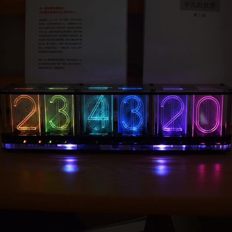 Imitate Full Color RGB Glow Tube Clock LED Music Spectrum DIY Kits Decoration Gift Night Light Atmosphere Light