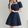 Open Run Kiore Dress Short Sleeve Women Mini Denim Volume Summer