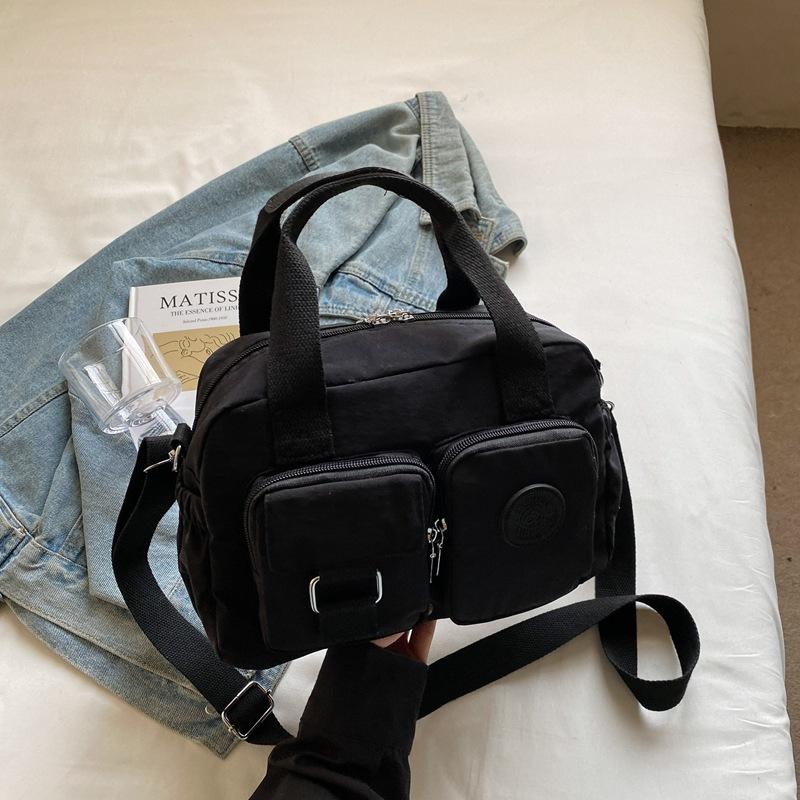New fashionable multi-pocket women's bag, anti-splashing nylon bag, large-capacity portable women's shoulder messenger bag