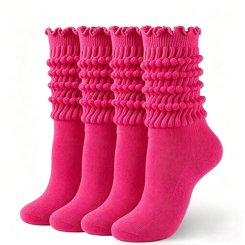 Candy Color Chunky Socks for Men and Women - Autumn/Winter Solid Slimming Long Socks