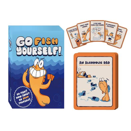 

1 Набор карточной игры Go Fish Уморительная игра для взрослых для вечеринки Портативная дорожная игра для пар, коллег, семейных посиделок Интерактивная настольная игра Подарок-прикол A
