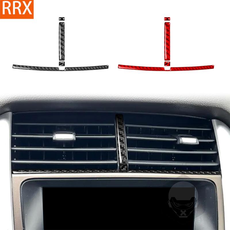 For Ford Edge SEL 2011-2014 Real Carbon Fiber Stickers Central Air Conditioning Vent Panel Car Accessories Interior Decorative