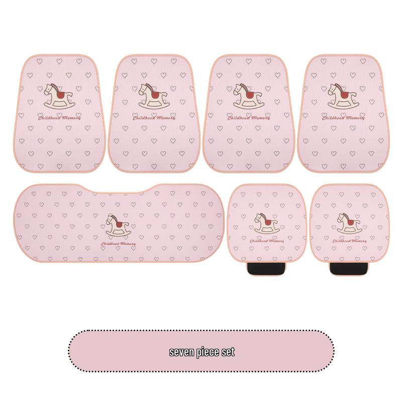 Cute Horse Cartoon Car Seat Cushion for Volkswagen Golf, T-Cross, T-Roc, Tayron, Bora - All Seasons