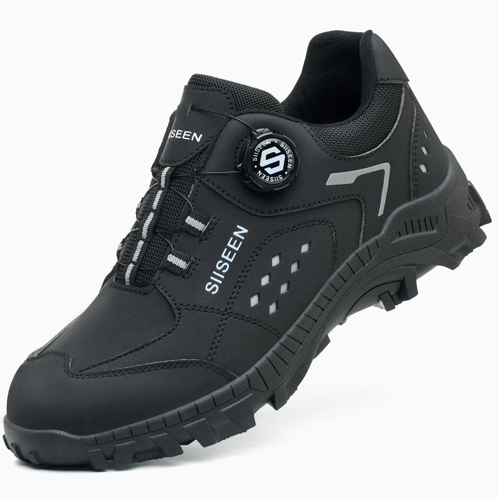 Men's Steel Head Safety Shoes Puncture And Smash Resistant Lightweight Sole Breathable Upper for Outdoor Workshop Work Shoes