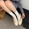 Nischen-Mary-Jane-Schuhe mit eckiger Spitze, flache Einzel-Schuhe, kleine Einzel-Schuhe, temperamentvolle Abendschuhe mit Röcken, Damenschuhe