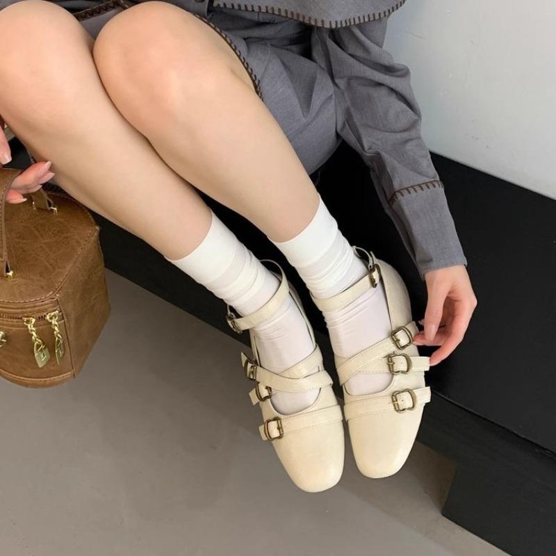 Nischen-Mary-Jane-Schuhe mit eckiger Spitze, flache Einzel-Schuhe, kleine Einzel-Schuhe, temperamentvolle Abendschuhe mit Röcken, Damenschuhe