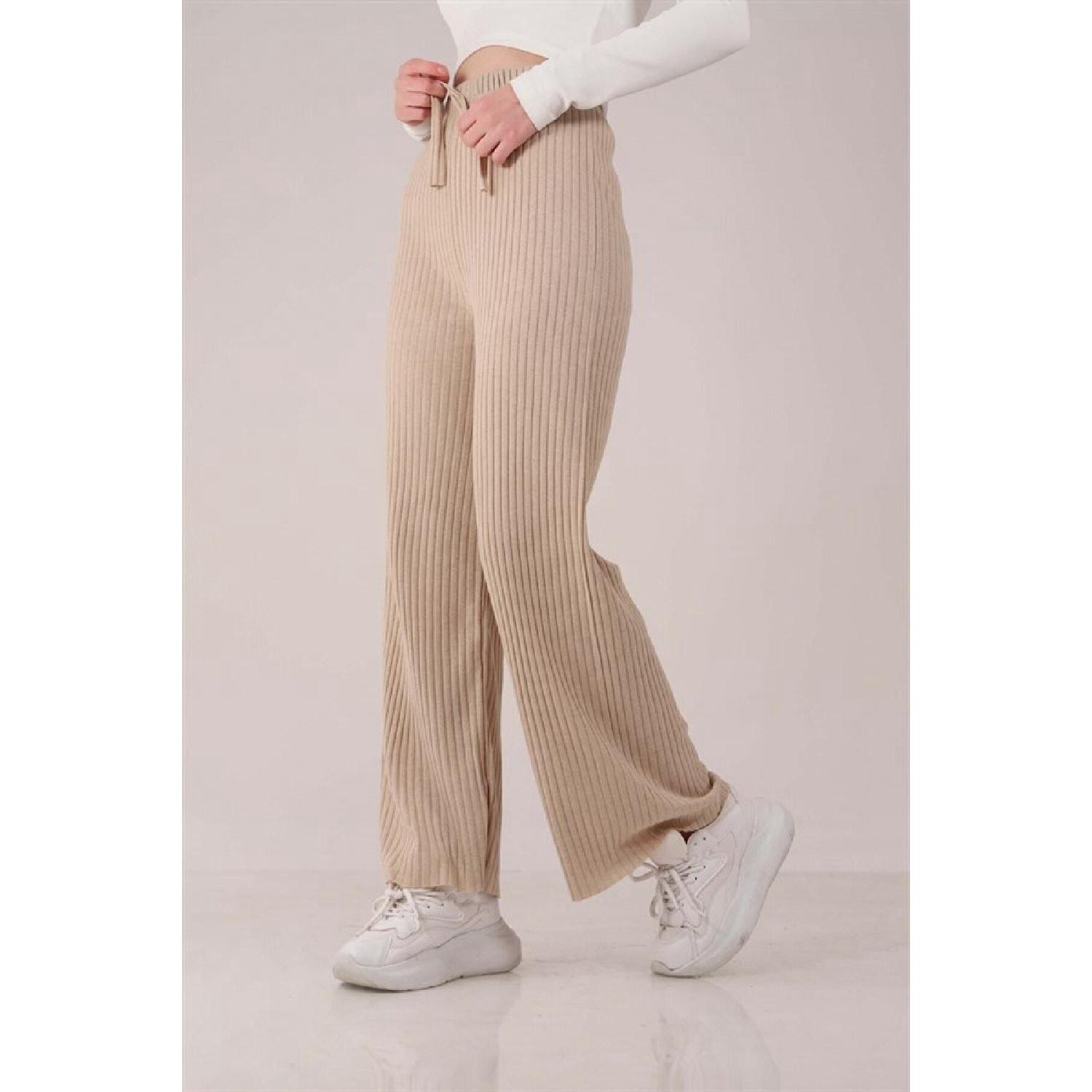 

Women s Cream Camisole Combed Cotton Trousers Standart вершковий