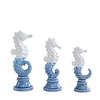 Ceramic Handicraft Artificial Animal Sculpture Seahorse Marine Organism Cartoon Seahorse Statue Home Decoration Accessories