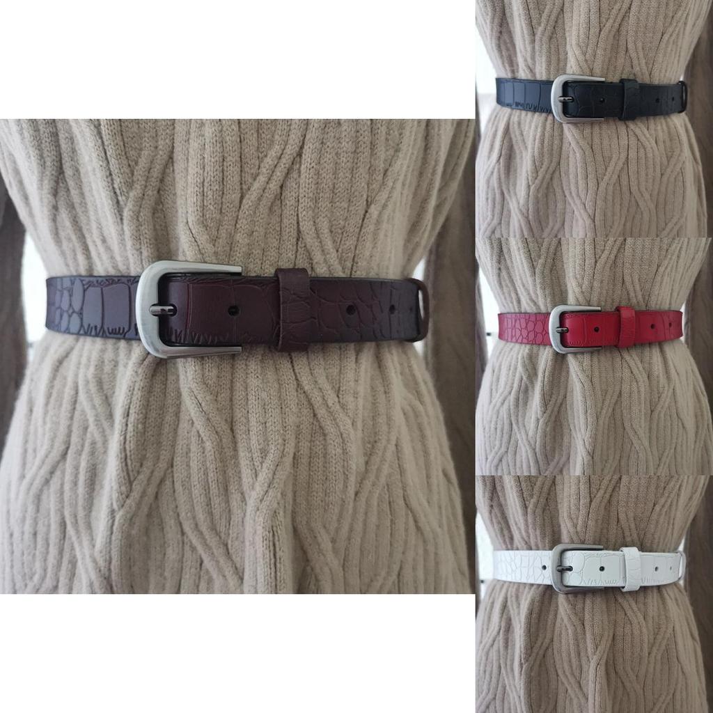 Minimalist Leather Waist Belt With Metal Pin Closure For Vintage Inspired Womens Accessories