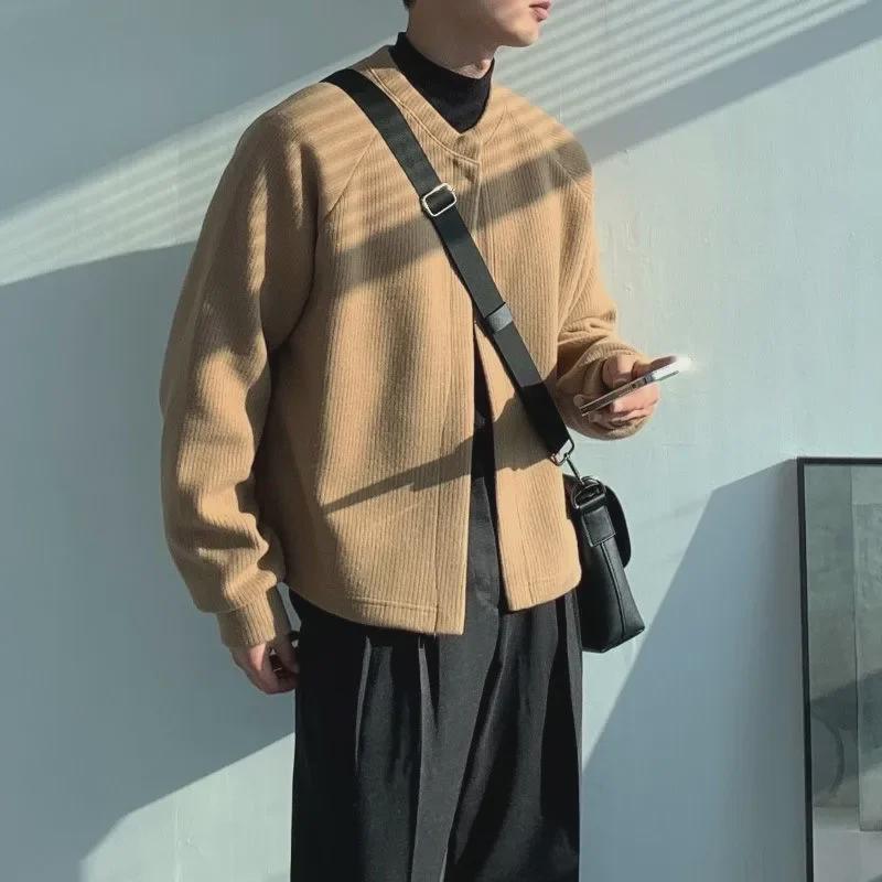 Men's Korean-Style Loose Knitted Cardigan Sweater - 2024 Autumn/Winter Collection