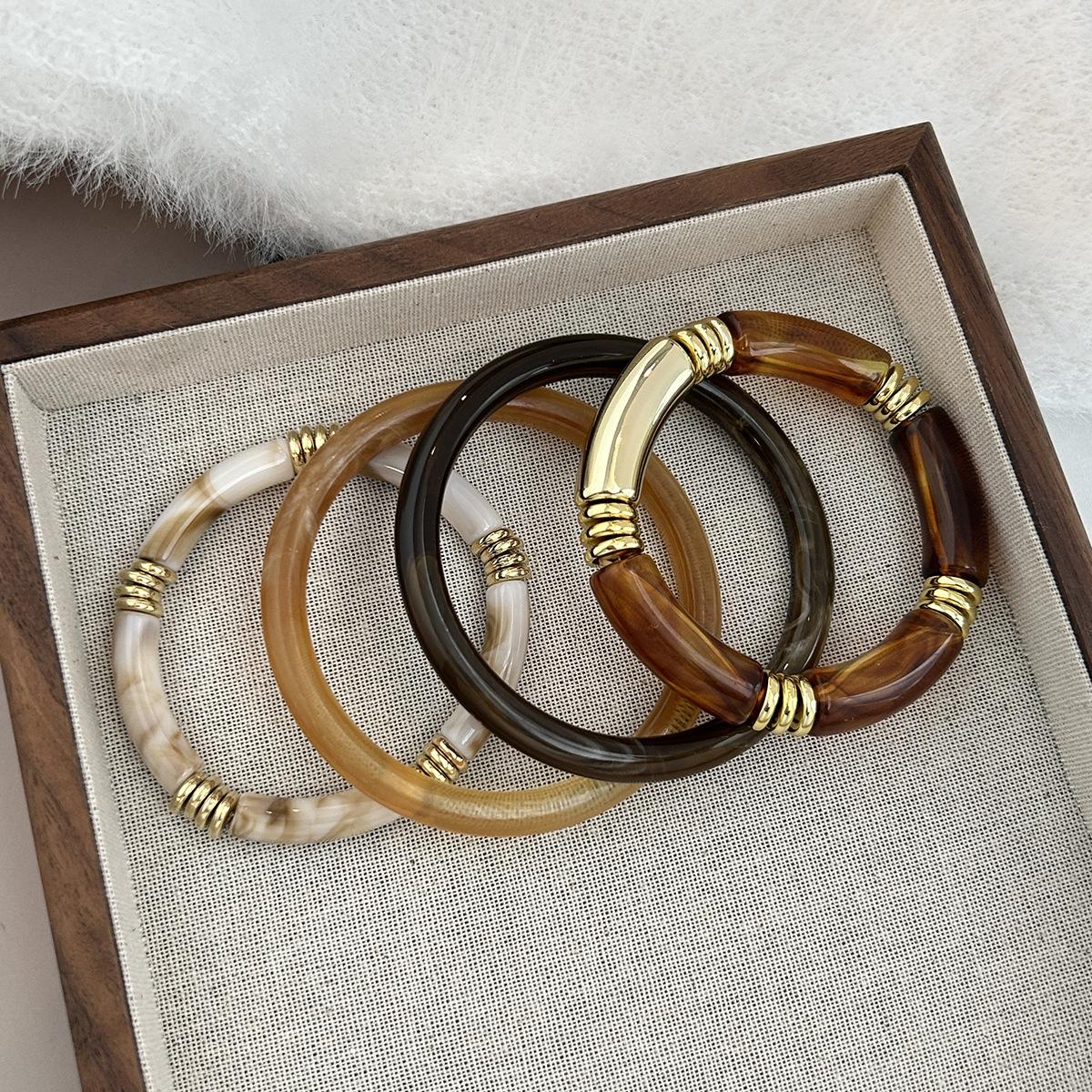 Модный женский набор из бисера, смоляной браслет, средневековая геометрия, металлический браслет, винтажный барокко, особая форма