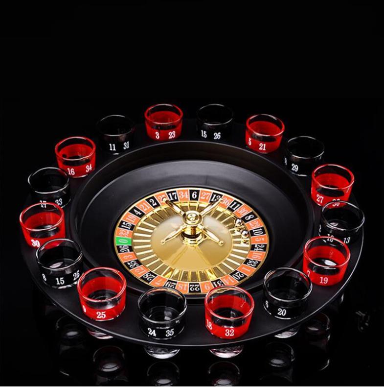 Bar Funny Tools Russia Turntable Shot Glass Russian Drinking Roulette Game Set 16 Shots