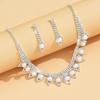 4PC Women's Fashion Trend Copper Claw Chain Pearl Necklace Earrings Bracelet Jewelry Set Wedding Banquet Party Festival Gift