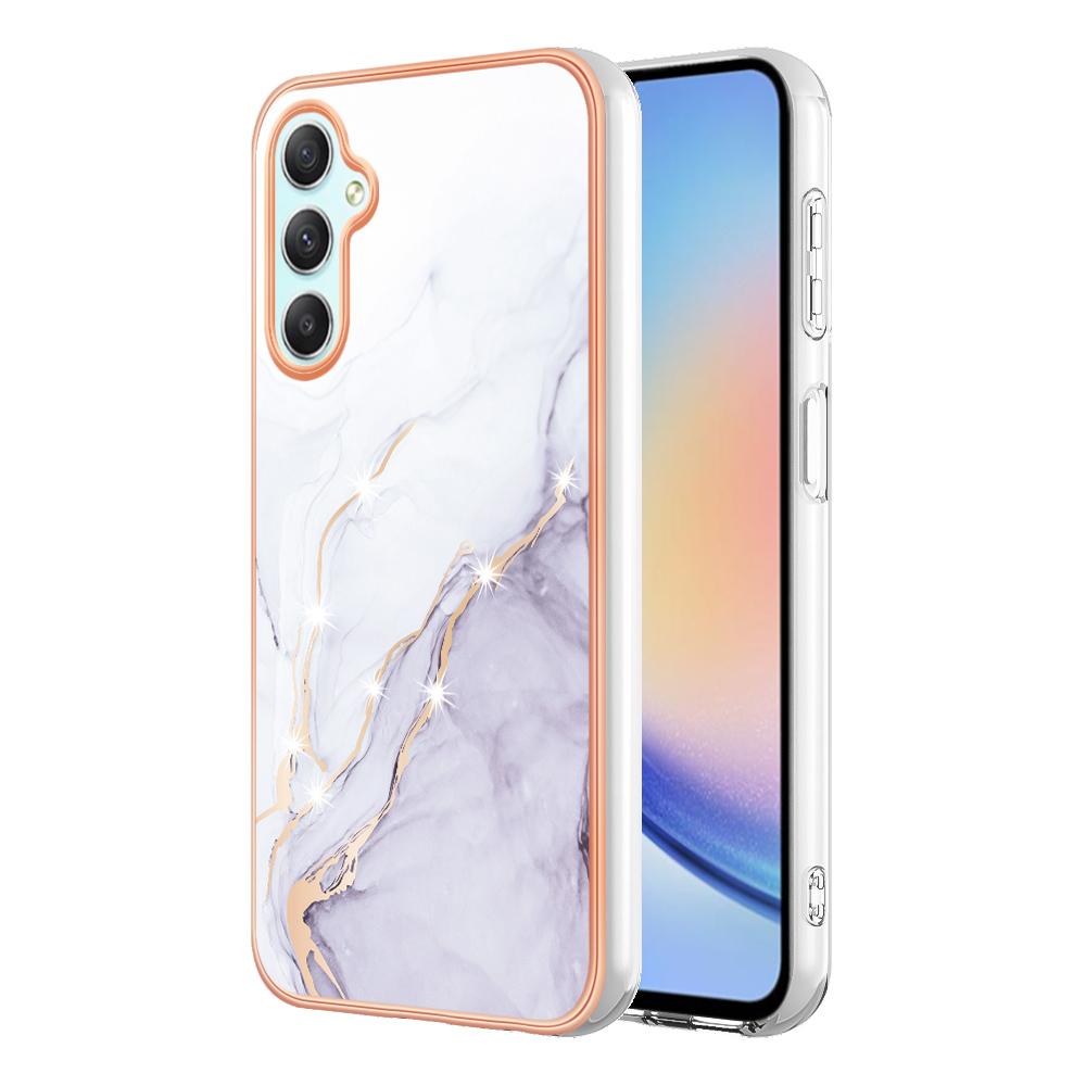 For Samsung Galaxy A26 5G TPU Case with IMD Marble Pattern Electroplated Back Cover
