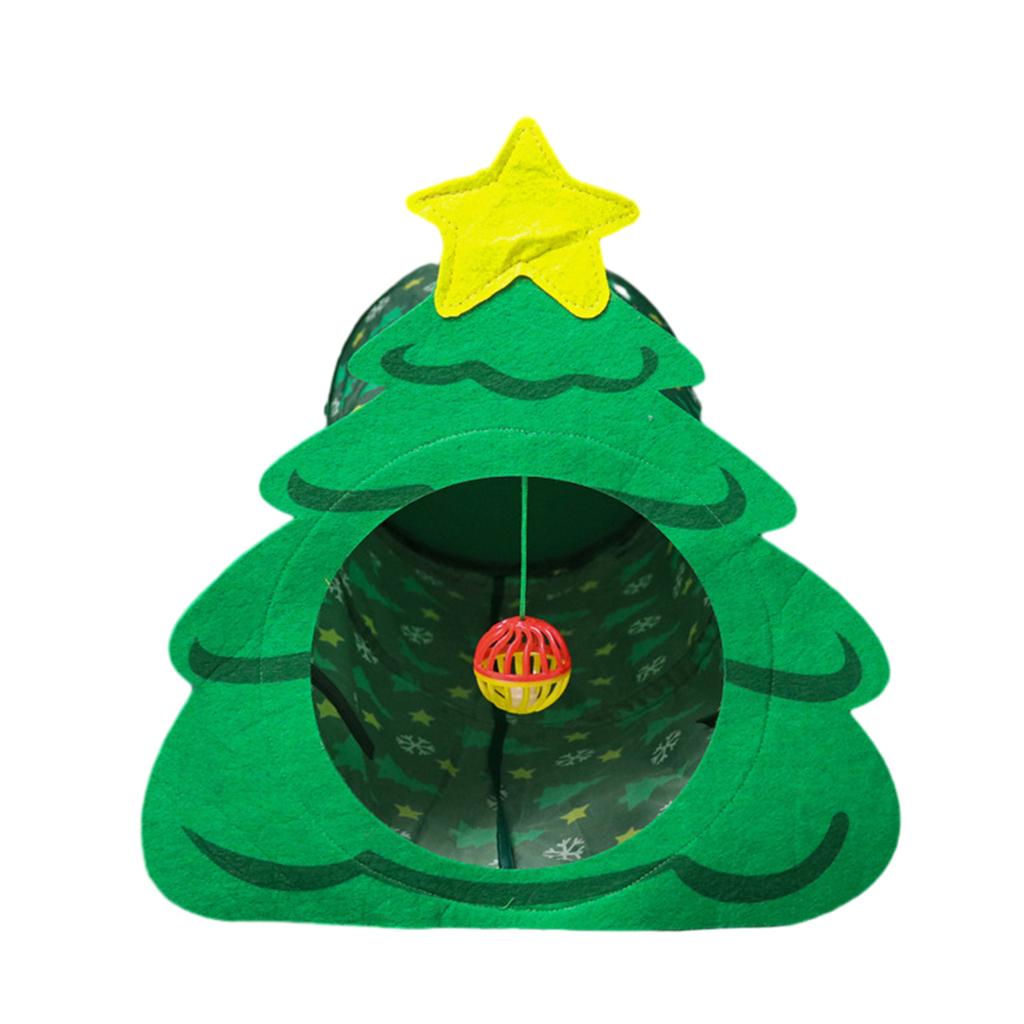 Cat Toy Canes Tunnel Tube Collapsible Spring Rabbit Christmas Tree Tunnel Collapsible Indoor Toy Collapsible