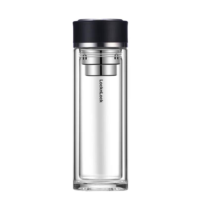 LOCK&LOCK LLG629 Double-Layer Glass Tea Infuser Bottle