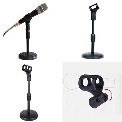 Sturdy Tabletop Mic Holder Stand Adjustable Microphone Rack with Extendable Height for Live Streaming and Conferences