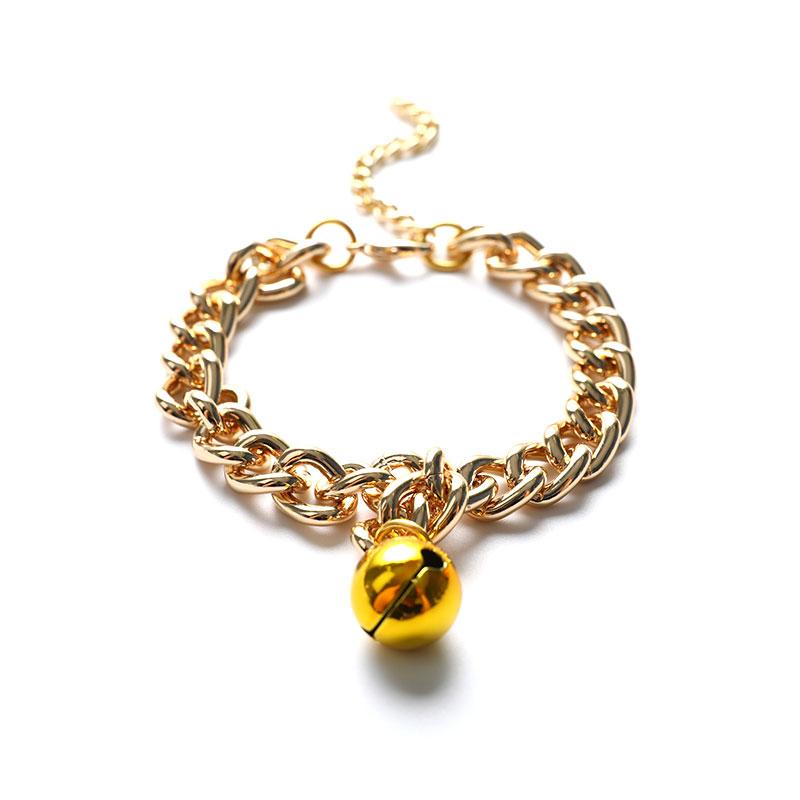 

Ошейник для дрессировки собак, кошек, домашних животных, кубинская звено, толстая цепочка, ожерелье, золото, 6/8/10 дюймов XS