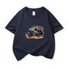 Kids Cotton T Shirt Bold Multicolor Offroad SUV Print Crew Neck Short Sleeve Tee Casual Boys Girls Summer Tops