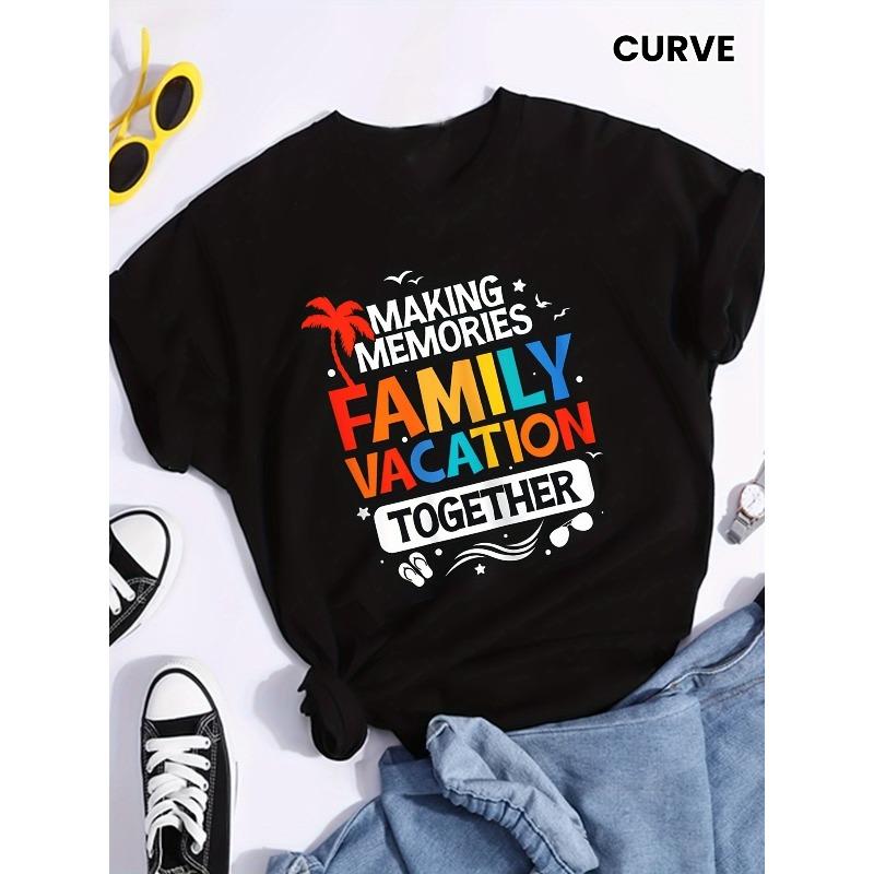 

Women Family Vacation T-Shirt Making Memories Together Family Trip Casual Top 4XL чорний