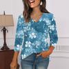 3/4 Sleeve Shirts For Women  Print Graphic Tees Blouses Casual Plus Size Basic Tops Pullover