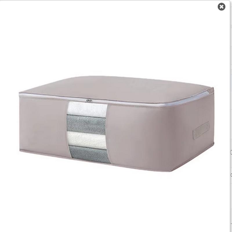 

Foldable Storage Bags for Clothes Non-Woven Clothing Organizer Wardrobe Closet Organizer for Pillow Quilt Blanket Storage S 52x35x16cm серый