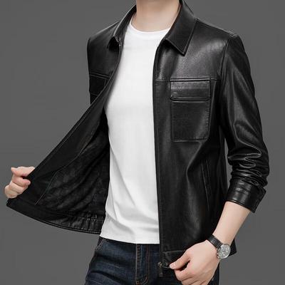 Men's Lambskin Casual Lapel Leather Jacket