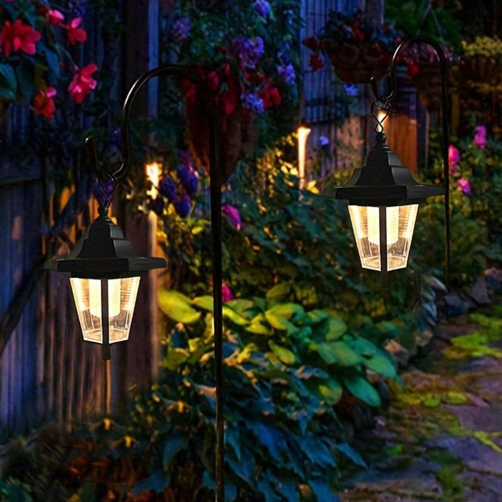 1Pcs/2Pack Solar-powered Hexagonal Hanging Palace Lantern, Suitable for Outdoor Gardens, Courtyards, Lawns, and Walkways.