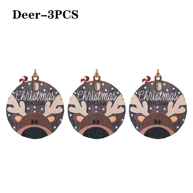 1-5PCS Christmas Wooden Hanging Sign Santa Tree Ornament Holiday Decoration for Festive Xmas Decor