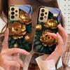 Prosperous Golden Peony For Samsung A 01 52S A04 A05S A10 A12 A13 22 23 24 36 42 M02 Note 10 20Ultra 8 9 Golden glass phone case